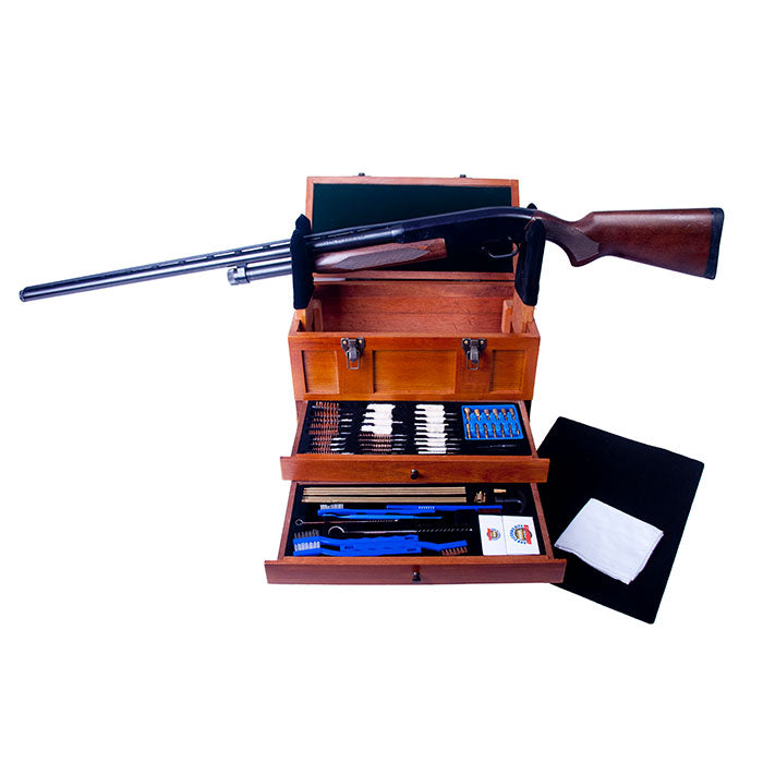 best fishing tackle box for gun cleaning kit Gunmaster Wooden Toolbox with 63pc Universal Select Deluxe Gun Cleanin – dactec.com